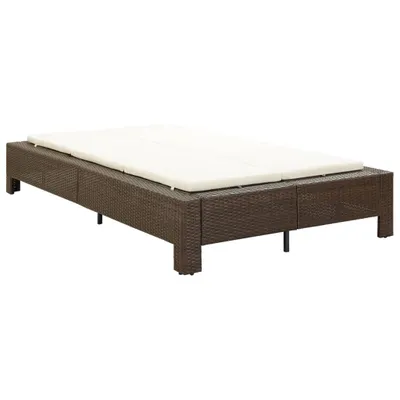 Immagine prodotto di Lettino Prendisole a 2 Posti con Cuscino Marrone in Polyrattan