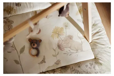Produktbild von Krabbeldecke für Babys - Dreamy Mouse - Laufgittereinlage - 75x95 cm - Spieldecke - Cremefarben