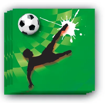 Imagen del producto de Servilletas "Goal!", 20 unidades, color verde, 25 x 25 cm