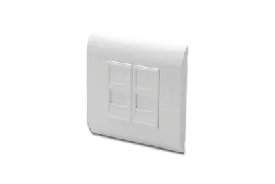 Produktbild von Digitus Leerdose für Keystone Module, Rahmen 80x80mm, Französischer Typ, RJ-45, Weiß, 80 mm, 80 mm, China