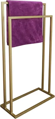 Produktbild von HMP Handtuchhalter Handtuchhalter gold massiv exklusives Metall 100 % 2 Stangen freistehend
