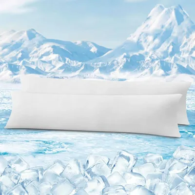 Produktbild von WOLTU Kühlender Kissenbezug 2er Set, Weicher Atmungsaktiv Kühlfaser, Reißverschluss : Weiß 40x145 cm Farbe: Weiß Größe: 40x145 cm