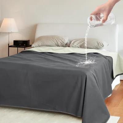 Immagine prodotto di Elzusha - Coperta impermeabile, 203 x 152 cm, grigia - Protezione per divani e letti