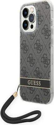 Produktbild von Guess Guohcp14Xh4Stk Iphone 14 Pro Max 6,7 Schwarz/Schwarzes Hardcase 4G Print Strap