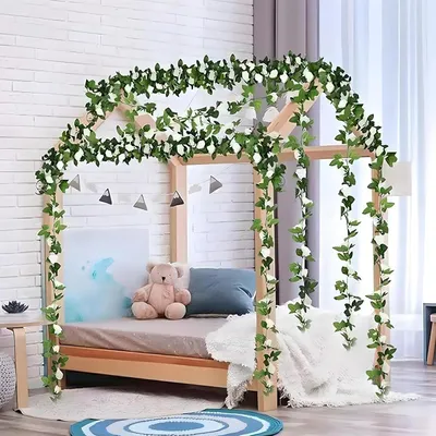 Zdjęcie produktu dla 6 sztuk sztucznej girlandy kwiatowej - symulowany łuk różany Wisząca róża o długości 250 cm z 45 różami na sztukę