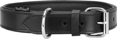 Produktbild von Knuffelwuff 13958-004, Hund, Standardkragen, Schwarz, Leder, Einfarbig, S