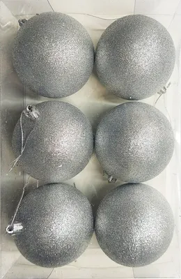 Zdjęcie produktu dla Srebrne bombki brokat - jak w opisie