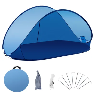 Produktbild von Duhome beach shell pop up beach tent sunshade, UV a ochrana soukromí plážový stan přenosný stan pro kempování piknik, tmavě modrý