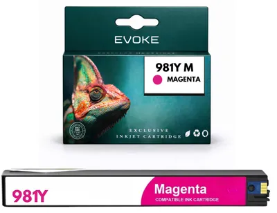 Immagine prodotto di Cartucce compatibili con la stampante HP 981Y L0R14A, colore magenta, capacità 190 ml, resa di 16.000 pagine, compatibili con i modelli PageWide E55650, MFP E58650, 556, 586, Immagine generata dall'IA