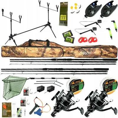 Produktbild von Karpfen Angelset Jaxon Zaffira Carp 2x Rute 360cm 2x Rolle 75-teilig