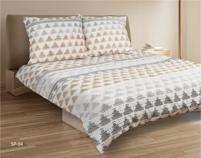 Obrázek produktu pro Saténové ložní prádlo 220x200 04A Premium bílé šedé černé béžové mix trojúhelníků Matex