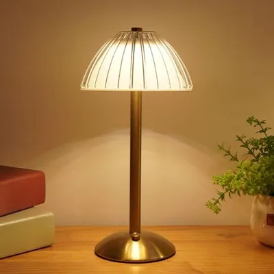 Produktbild von Lanmou Tischlampe Wireless Batterie LED USB wiederaufladbare Vintage-Nacht-Dimmbare Touch 3000k-6000k 1800 mAh Gold