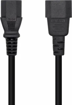Zdjęcie produktu dla Kabel zasilający Aisens A132-0532/ IEC C13 żeński - IEC C14 męski/ 10m/ czarny