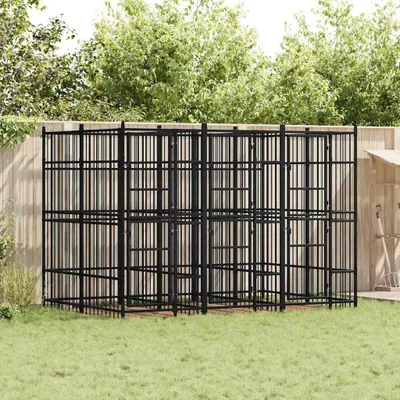 Immagine prodotto di vidaXL Cuccia per cani da esterno in acciaio 7,37 m²