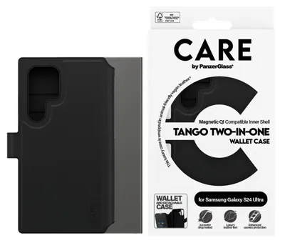 Produktbild von PanzerGlass CARE™ by ® Case Tango 2-in-1 Wallet m. Qi Compatible Samsung Galaxy S24 Ultra, Cover, Samsung, Samsung - Galaxy S24 Ultra, Schwarz