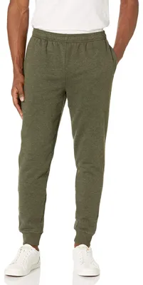 Immagine prodotto di Pantaloni da jogging in pile da uomo, marca Essentials, colore verde oliva, taglia Small