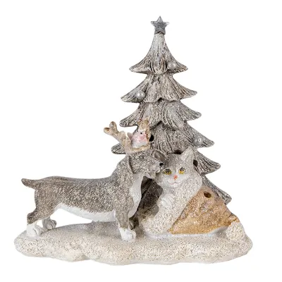 Produktbild von Clayre & Eef Figur Tiere 16x10x15 cm LED Grau Beige Polyresin Tiere