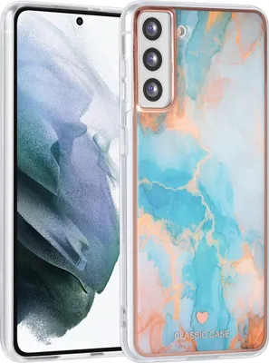 Produktbild von UNIQ Classic Case Samsung Galaxy S21 Plus TPU Back Cover - Marble Blue