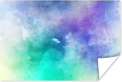 Produktbild von MuchoWow® Poster Aquarell - Abstrakt - Lila - Blau 60x40 cm - Schlafzimmerdekoration
