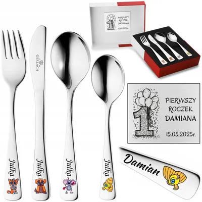Produktbild von Kinderbesteck Gerlach Pychotki 4-teilig Edelstahl 18/10
