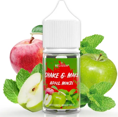 Produktbild von Belissia Shake and Make Apfel-Minze Refill - 30 ml hochdosiertes Lebensmittelaroma - zum Nachfüllen - Für Backen, Speisen, Getränke, Shakes, DIY uvm