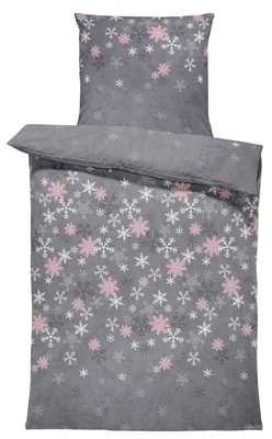 Immagine prodotto di Set di biancheria da letto invernale in pile termico, morbido e avvolgente, misura: 4 pezzi 135x200 cm, colore: grigio cristallo