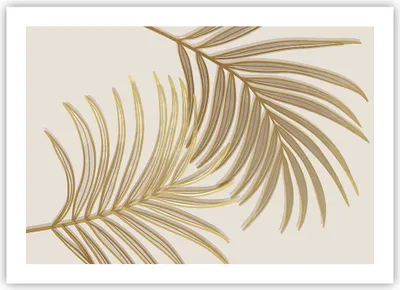 Produktbild von Poster - Poster ohne Rahmen - Golden Blätter Palmen - 70x50 cm - Wand Bild - Wanddeko - Wandbilder - Kunstposter - Wandposter - Bilder - Kunstdruck - Wanddekoration - Wandbild - P2XAA70x50-4738