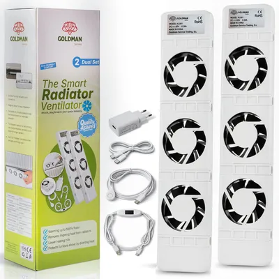 Radiatorventilator Doppelset, automatisch, leise, 3,6 W