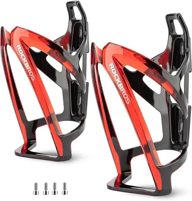 Produktbild von ROCKBROS 2 pcs Flaschenhalter Fahrrad Trinkflaschenhalter, 35g, für MTB Rennrad Fahrrad, Schwarz rot