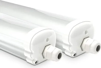 Image de HOFTRONIC - Set de 2 lampes fluorescentes LED 150 cm 48W 5760 lm IP65 4000K Blanc neutre Raccordables