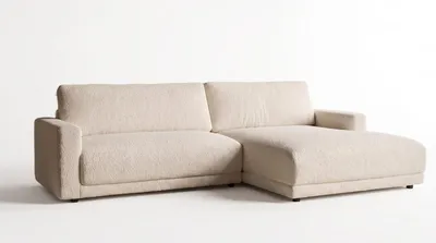 Produktbild von KAWOLA Sofa MARLIN Ecksofa Stoff beige Longchair rechts