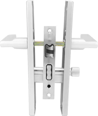 Image de Poignée de porte en alliage d'aluminium résistant aux chocs Installation facile Levier de porte droit avec clés pour réparation