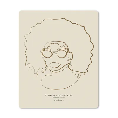 Produktbild von MuchoWow® Mauspad Mousepad Linienkunst - Frau - Text - Zitate 19x23 cm - Mousepads - Maus Mat - Pad - Mausunterlage - Mauspads - Spielen