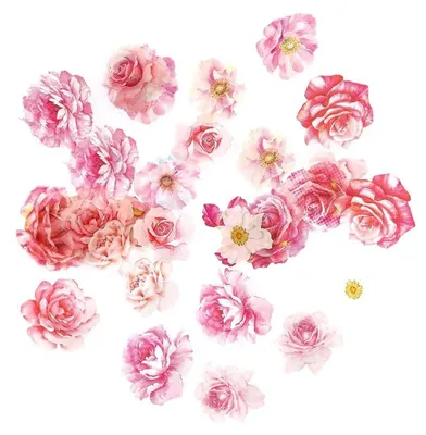 Produktbild von Dekorative Haustieraufkleber Scrapbooking Bullet Journal 30 Stück DpCraft Blumen Rosa