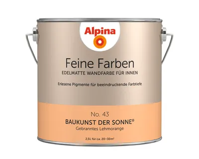 Produktbild von Alpina Feine Farben Wandfarbe No. 43 Baukunst der Sonne - gebranntes lehmorange 2,5 L