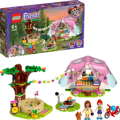 Produktbild von LEGO 41392 Friends Camping in Heartlake City Set mit Mini Puppen Olivia & Mia und Zelt, Spielzeug ab 6 Jahren für Mädchen und Jungen