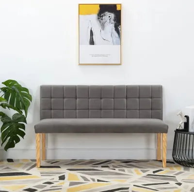 Produktbild von The Living Store Bank 140 cm Grau Samt