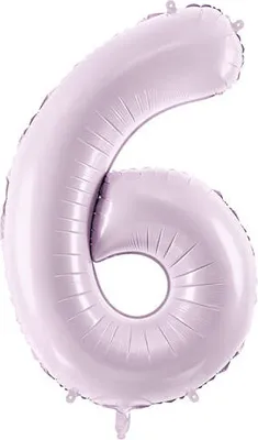 Image de Ballon en plastique nombre 6, 72 cm, lilas