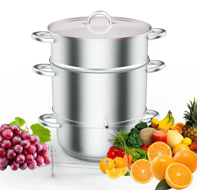 Produktbild von ROVSUN 15 L Dampfentsafter aus Edelstahl, Entsafter für Obst und Gemüse, Saftpre