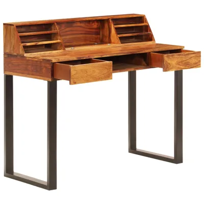 Produktbild von vidaXL Schreibtisch 110 x 50 x 94 cm Massivholz Akazie und Stahl