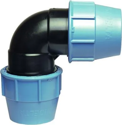 Image de Unidelta | Coude 90° PE - 20 mm - Noir - Haute résistance - Installation eau potable