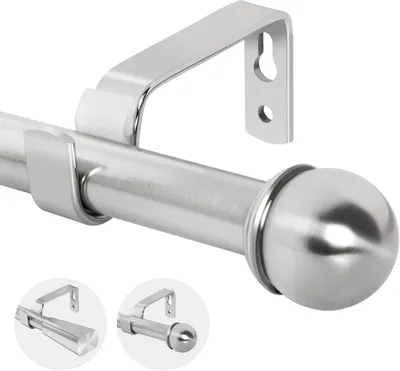 Produktbild von Einzelstange Vorhangstange, verstellbar, Metall, 210–310 cm, silber