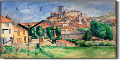 Produktbild von Wanduhr Bürouhr Leinwand Bild Geräuschlos Kunstdruck 60x30 Gardanne - schwarze Hände