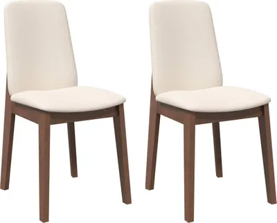 Image de vidaXL Chaises de salle à manger avec coussins 2 pcs. Marron Bois massif Hévéa