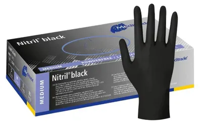 Produktbild von Meditrade - Einmalhandschuhe Nitril black - Größe M - 10x100Stk.