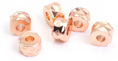 Produktbild von Vintageparts Zwischenperlen Messing roségoldfarben E-Coating 5 x 3 mm, 6 Stück