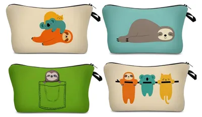 Produktbild von 4 stück Kosmetiktasche Kleine Kosmetiktasche Segeltuch Multifunktionale Makeup Tasche mit Reißverschluss für Reise-DIY-Bastelschule