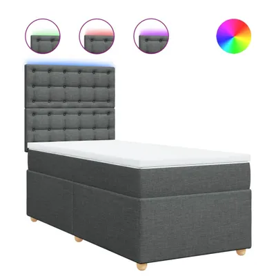 Obrázek produktu pro vidaXL Postel Boxspring s matrací Dark Grey 100x200 cm Látka