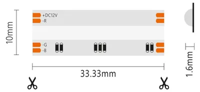 Obrázek produktu pro COB LED pásek IP20 5m RGB 12V 15W/MT