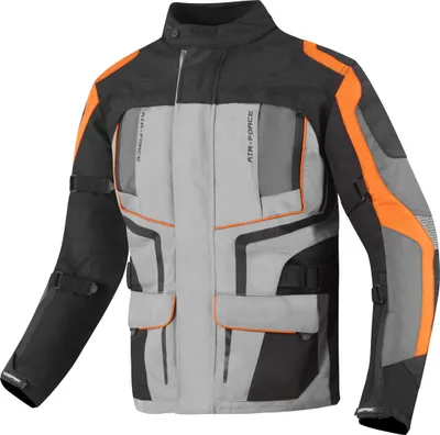 Image de Veste textile imperméable 3en1 pour moto Berik Safari, noir/gris/orange, 50